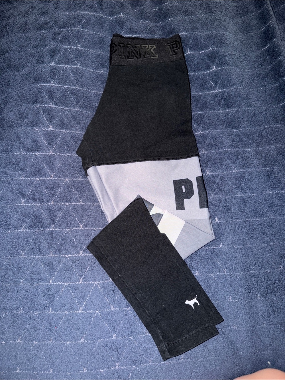 PINK Victoria's Secret Black Colorblock Leggings